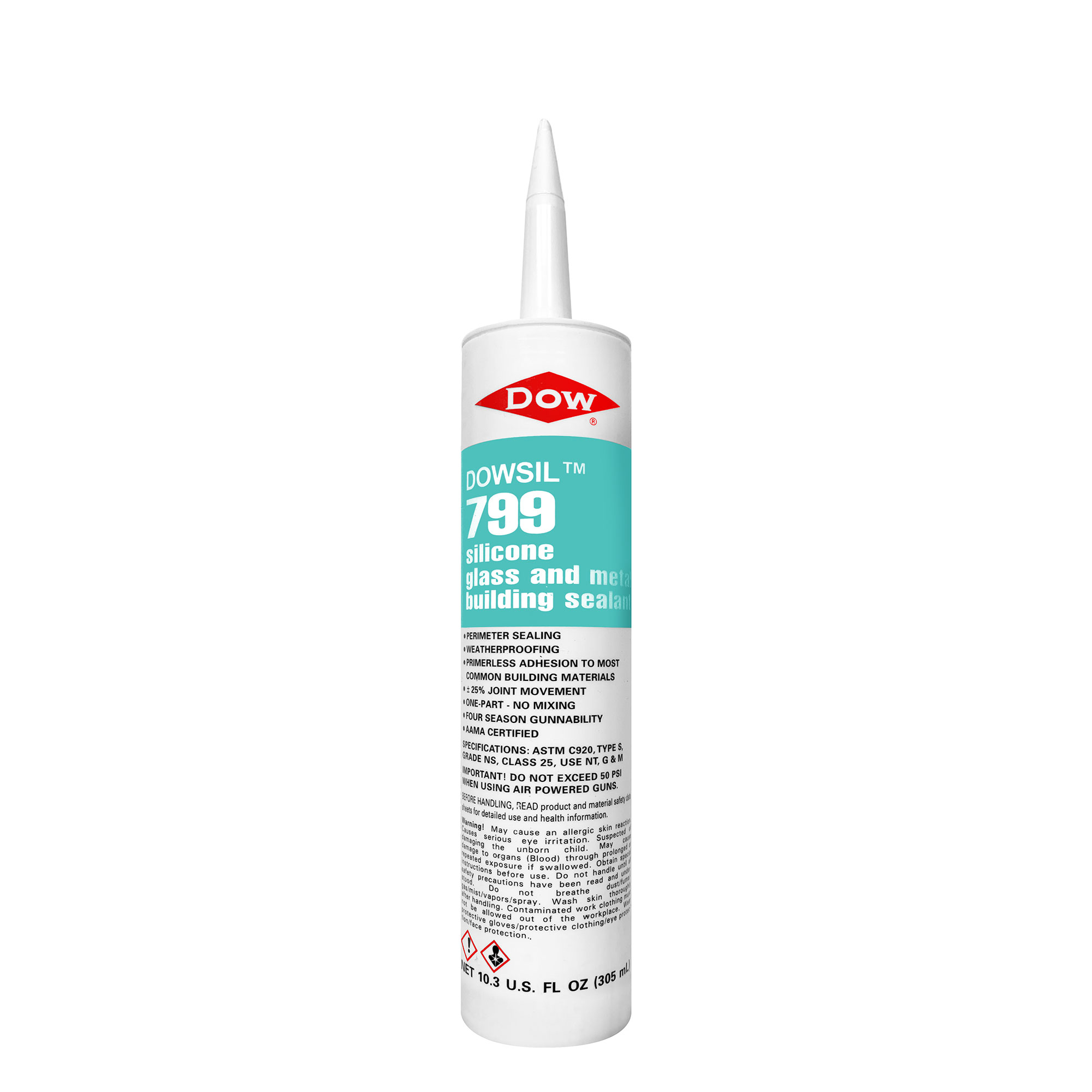 Dow 799 Clear Glass and Metal Building Silicone Sealant - 10.3