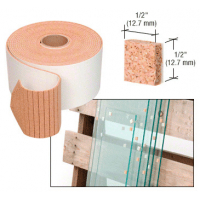 CRL 1/2" x 1/2" x 1/4" Cork No-Adhesive Shipping Pads - Roll of 10,000 Pads CNA12B