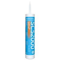 GE SCS2000 SilPruf White Silicone Sealant - 10.1 Oz. Cartridge SCS2002