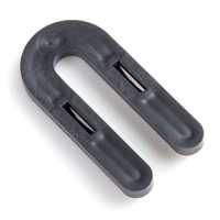 Glazelock Black 1-1/2" x 3" x 1/4" Interlocking Plastic Horseshoe Shims - Case of 1,000 GLZ01