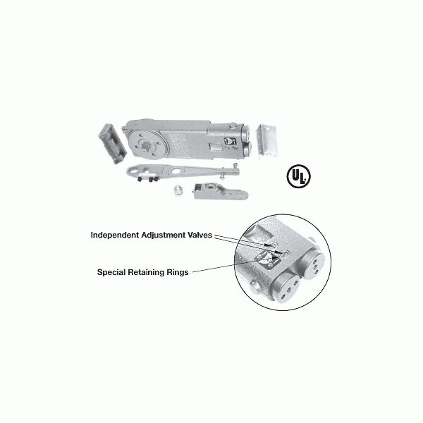 CRL Medium Duty 105 Degree Hold Open Overhead Concealed Closer with "GE" Side-Load Hardware Package CRL8170GE