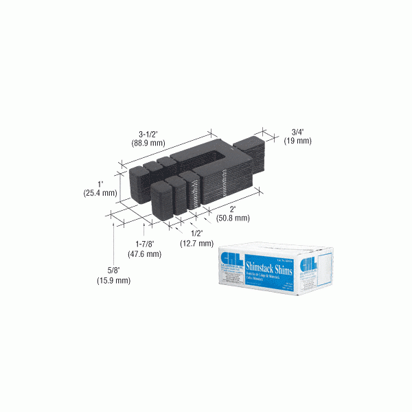 CRL 1/16" x 3-1/2" Shimstack Shims - Case of 1,008 KRS16