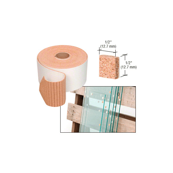CRL 1/2" x 1/2" x 1/4" Cork No-Adhesive Shipping Pads - Roll of 10,000 Pads CNA12B