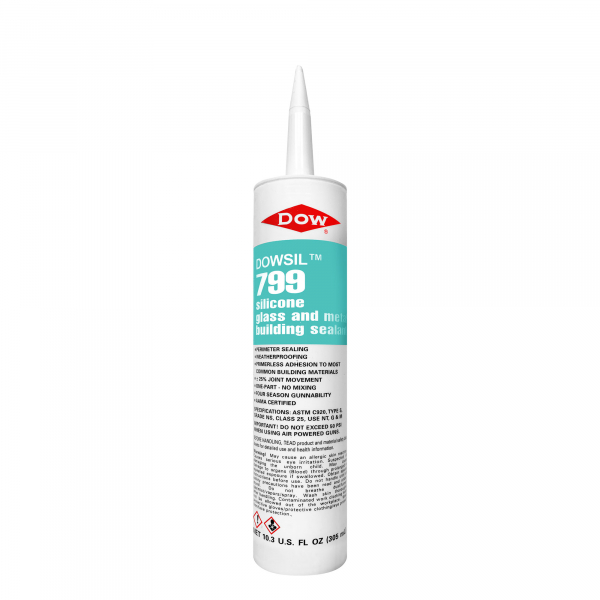 Dow 799 Clear Silicone Sealant - 10.3 Oz. Cartridge 799C