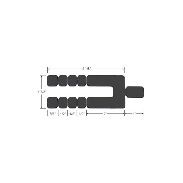 Glazelock Horseshoe Long Stackable 5-1/8" x 1-7/8" x 1/16" Shims - Case of 1,008 GL16
