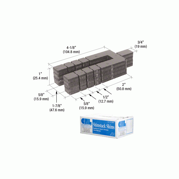 CRL 1/16" x 4-1/8" Shimstack Shims - Case of 1,008 KRS26