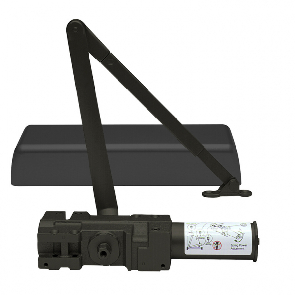 CRL PR90 Series Dark Bronze Adjustable Spring Power Size 1 to 6 Cast Iron Surface Mount Door Closer PR90DU