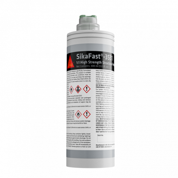 Sika SikaFast 3551 - 45 Minute Methylmethacrylate Adhesive - 13.6 Oz. Dual Cartridge 530468